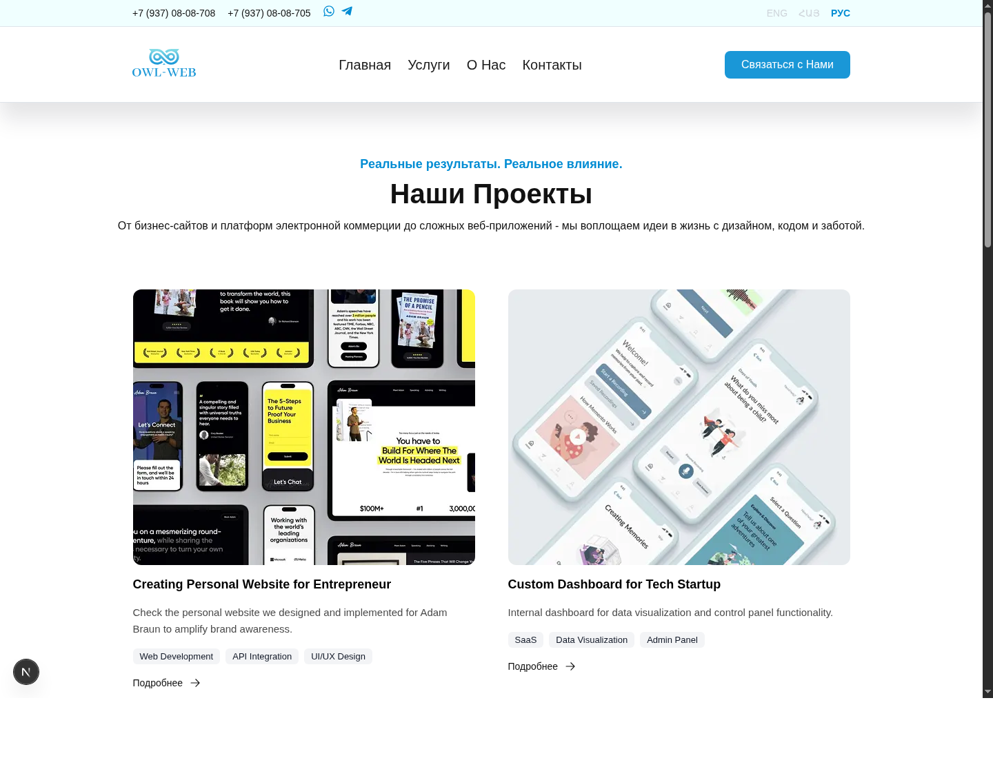 OWL-WEB - Projects page
